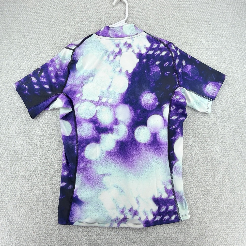 Adidas x Overtime Compression T-Shirt Mens XL Purple Tech Fit Mock Neck Training - Picture 8 of 13